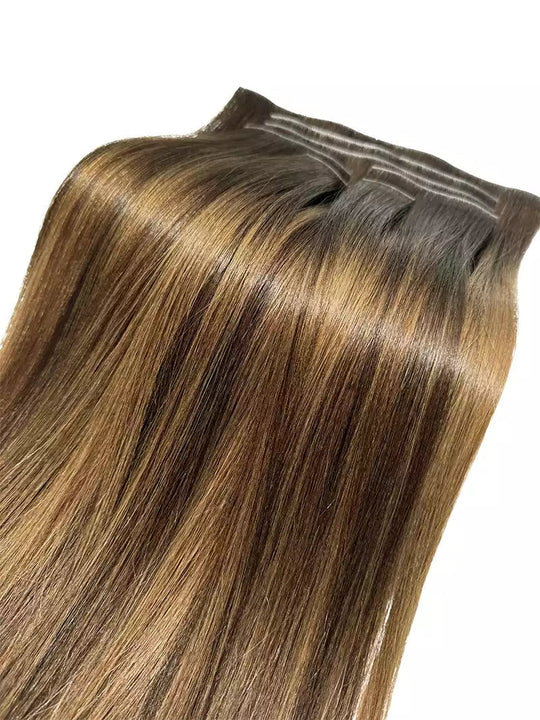 Chestnut Brown Balayage Invisible Clip-Ins